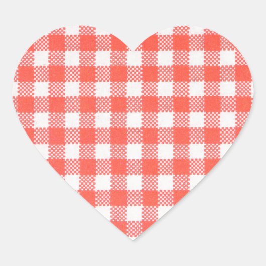 rot kariert hart sticker (Voorkant)
