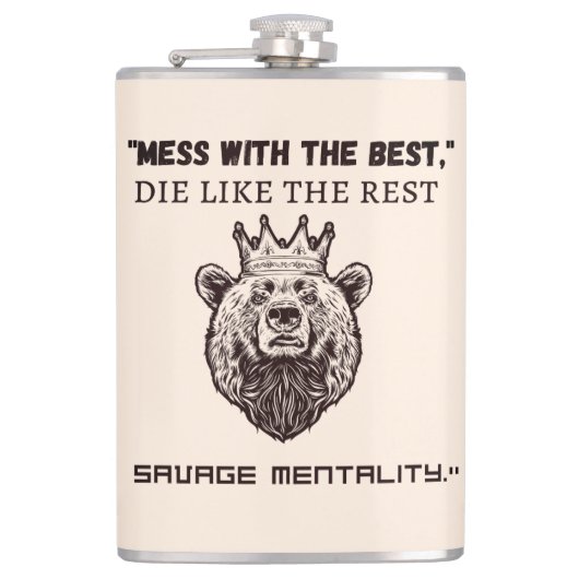 "Rot met de besten, sterf als de rest - wreek me Heupfles (Voorkant)