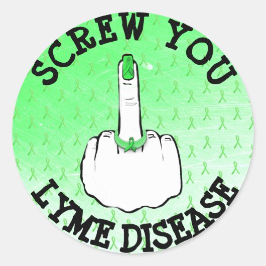 Rot Op Lyme Ziekte Middenvinger Stickers (Voorkant)