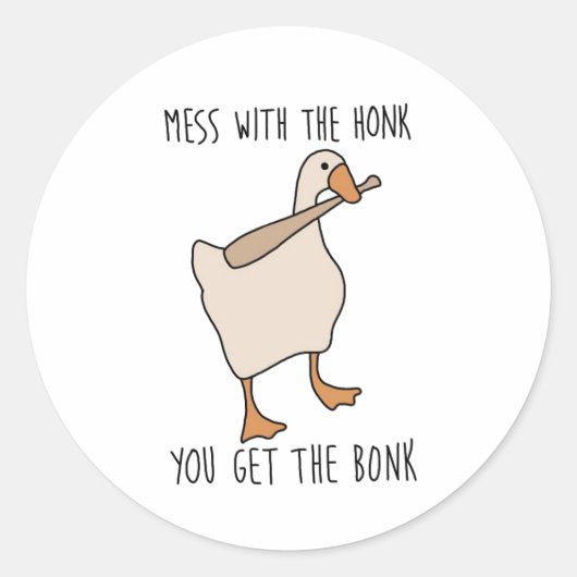 Rot op met de honk, je krijgt de bonk meme ronde sticker (Voorkant)