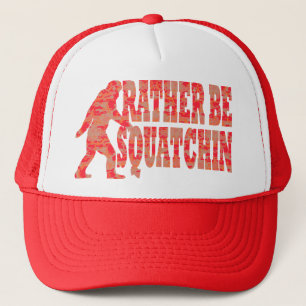 Rot op: squatchin, rode camouflage trucker pet