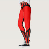 rot schwarz weisse Streifen Leggings (Links)
