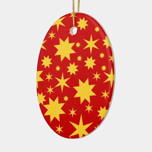 Rot und Gold Keramisch Ornament (Links)