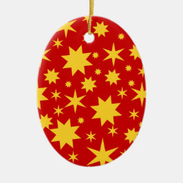 Rot und Gold Keramisch Ornament