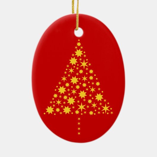 Rot und Gold Keramisch Ornament (Achterkant)