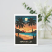 Rotan Beach Honduras Retro Reizen Briefkaart (Staand voorkant)
