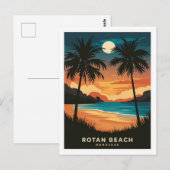 Rotan Beach Honduras Retro Reizen Briefkaart (Voorkant / Achterkant)