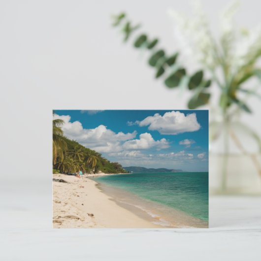 Rotan Beach Honduras Retro Reizen Briefkaart (Staand voorkant)