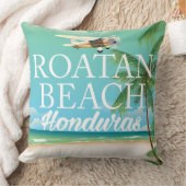 Rotan Beach Honduras vintage-poster Kussen (Deken)