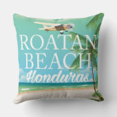 Rotan Beach Honduras vintage reisposter Kussen (Achterkant)