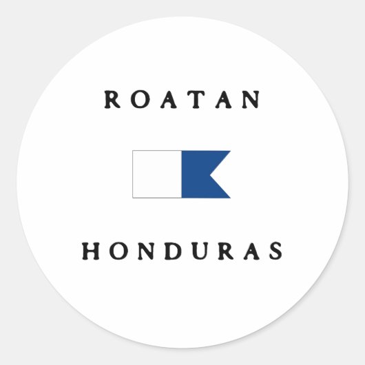 Rotan Honduras Alpha duik vlag Ronde Sticker (Voorkant)