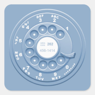 Rotary Faux-blu Vierkante Sticker