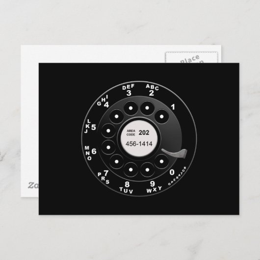 Rotary Phone Dial Briefkaart (Voorkant / Achterkant)