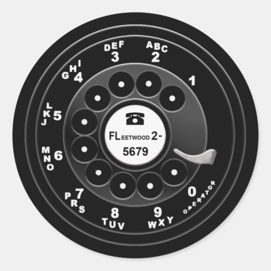 Rotary Phone Dial - Custom 921 Ronde Sticker (Voorkant)
