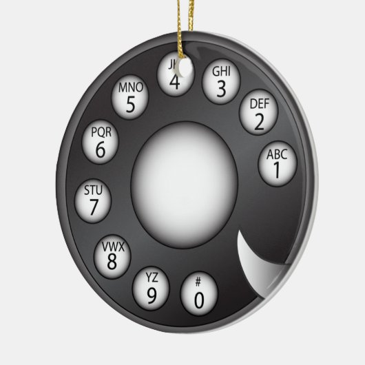 Rotary Phone Dial Keramisch Ornament (Links)