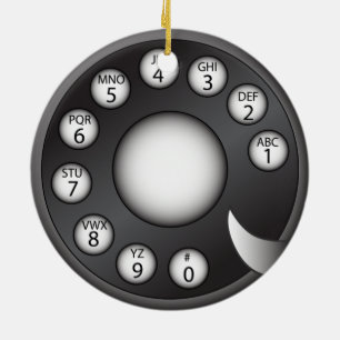 Rotary Phone Dial Keramisch Ornament