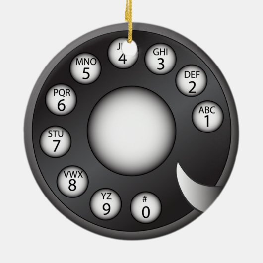 Rotary Phone Dial Keramisch Ornament (Achterkant)
