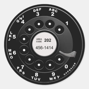 Rotary Phone Dial Ronde Sticker