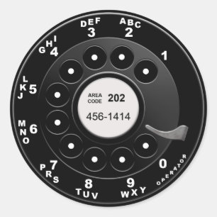 Rotary Phone Dial Ronde Sticker