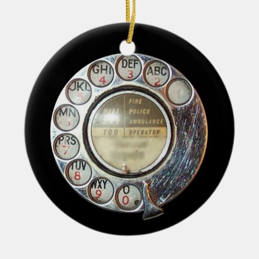 ROTARY PHONE DIAL versiering Keramisch Ornament (Voorkant)