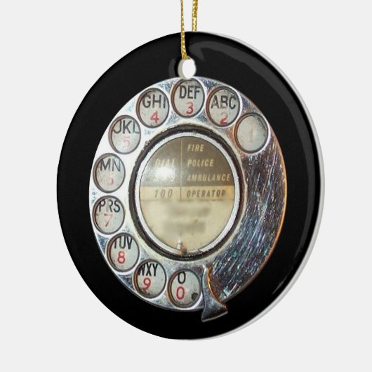 ROTARY PHONE DIAL versiering Keramisch Ornament (Links)
