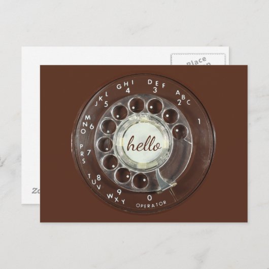 Rotary Phone Kijk Briefkaart (Voorkant / Achterkant)