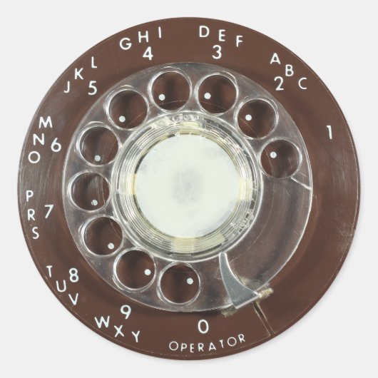 Rotary Phone Kijk Ronde Sticker (Voorkant)