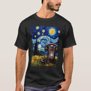 Rotary Telefoon in Van Gogh draaischijf telefoon T-shirt
