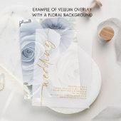 Rotated Calligraphy Gold Text Wedding Vellum Uitnodigingen