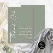 Rotated Calligraphy Sage Baby shower Dank u Kaart