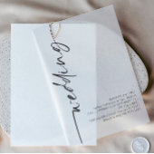 Rotated Calligraphy Zwarte tekst bruiloft Vellum Uitnodigingen