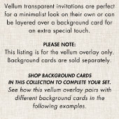 Rotated Calligraphy Zwarte tekst bruiloft Vellum Uitnodigingen