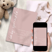 Rotated Script Dusty Roos Baby shower Sprinkle Kaart