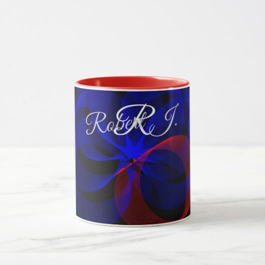 Rotating Blue Accent Geometric Coffee Mug Mok (Midden)