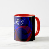 Rotating Blue Accent Geometric Coffee Mug Mok (Voorkant rechts)