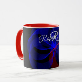 Rotating Blue Accent Geometric Coffee Mug Mok