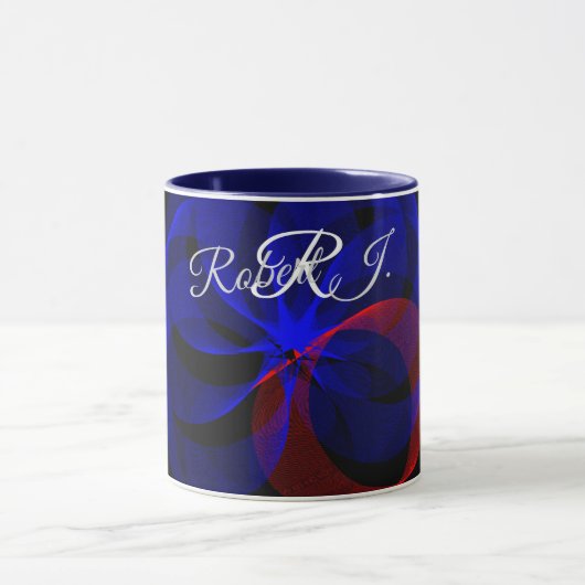 Rotating Blue Accent Geometric Coffee Mug Mok (Midden)