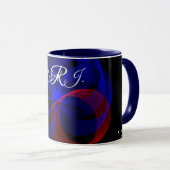 Rotating Blue Accent Geometric Coffee Mug Mok (Voorkant rechts)