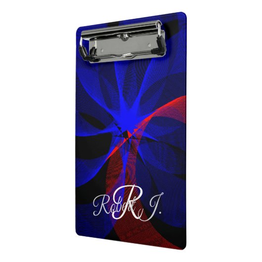 Rotating Blue Accent Geometric Mini Clipboard Mini Klembord (Angled2)