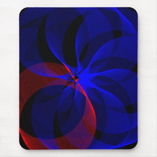 Rotating Blue Accent Geometric Mouse Pad Muismat (Voorkant)