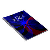 Rotating Blue Accent Geometric Spiral Notebook Notitieboek (Rechterzijde)