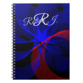 Rotating Blue Accent Geometric Spiral Notebook Notitieboek (Voorkant)