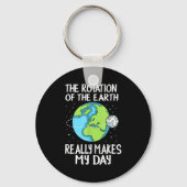 Rotation Of The Earth Makes My Day Funny Science  Sleutelhanger (Voorkant)