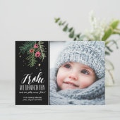 Rote Beeren | Frohe Weihnachten Feestdagenkaart (Staand voorkant)