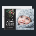 Rote Beeren | Frohe Weihnachten Feestdagenkaart<br><div class="desc">Het Ontwerp mit Zeichnung van Weihnachtskarte modernes</div>