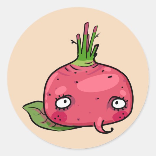 Rote Beete beet Ronde Sticker (Voorkant)