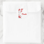 rote Blüten Ronde Sticker (Tas)