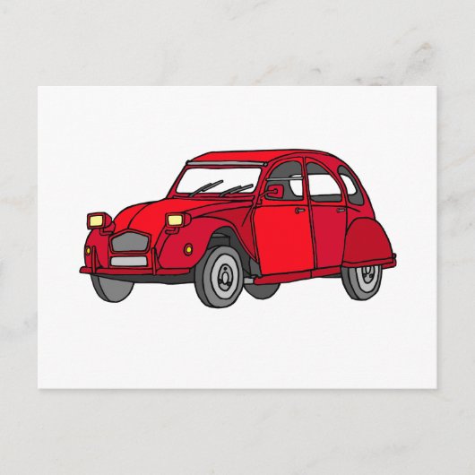 Rote Ente (2CV) Briefkaart (Voorkant)