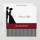 Rote Hochzeits-Paar-Hochzeits-Einladung Kaart (Voorkant / Achterkant)