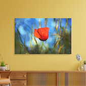 Rote Mohnblume Canvas Afdruk (Insitu (Woonkamer))